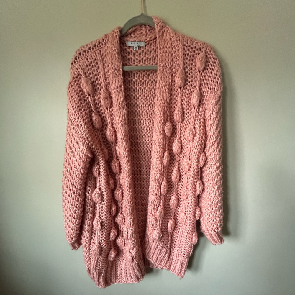 Oversized Pink Bubble Cardigan